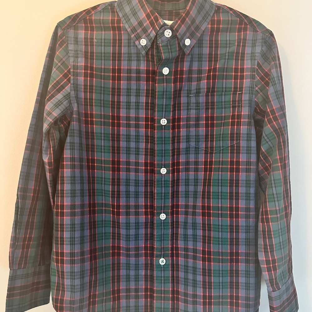 Crewcuts Boys Plaid Button-Up Dress Shirt – Size 4-5